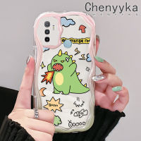 เคส Chenyyka สำหรับ OPPO A53 2020 4G A53s 4G เคส A11s A32 2020 A33ลายการ์ตูนไดโนเสาร์สีเขียวน่ารักขอบคลื่นเคสโทรศัพท์โปร่งใสเนื้อครีมมีในสต็อกเหมาะสำหรับเด็กผู้ชายและเด็กผู้หญิงเคสซิลิโคนอ่อนชัดเจนกันกระแทก