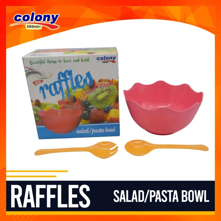 COLONY SALAD BOWL SET W/SPOON AND FORK (RAFFLES HQ1728) Lazada PH