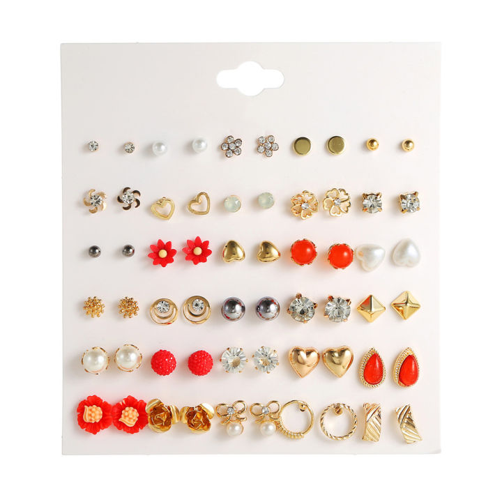 trendy-earrings-alloy-earrings-flower-stud-earrings-geometry-earrings-fashionable-earrings-stud-earrings-set