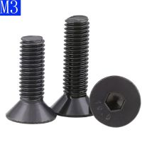 M3 - 0.5 3mm DIN7991 Hitam 10.9 Baja Paduan Kelas Hex Soket Sekrup Countersunk Kepala Datar Sekrup Hex Socket baut DIN 7991