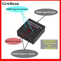 Grwibeou Switcher 4K X 2K UHD 2พอร์ต Bi-Directional 2X1คู่มือ1X2 HDMI สวิทช์ AB HDCP HDMI Splitter สนับสนุน4K 1080P สำหรับจอมอนิเตอร์