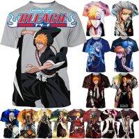 ญี่ปุ่น Anime BLEACH 3D พิมพ์เสื้อยืดผู้ชายแฟชั่น Cool Kurosaki Ichigo รอบคอลำลอง Unisex คอสเพลย์ Cool เสื้อยืด Tops