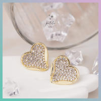 [petite by PRAKYRE] Neo Diamond Heart Earrings - ต่างหูแบบติดหูรูปหัวใจตกแต่งด้วยเพชรทั้งดวง