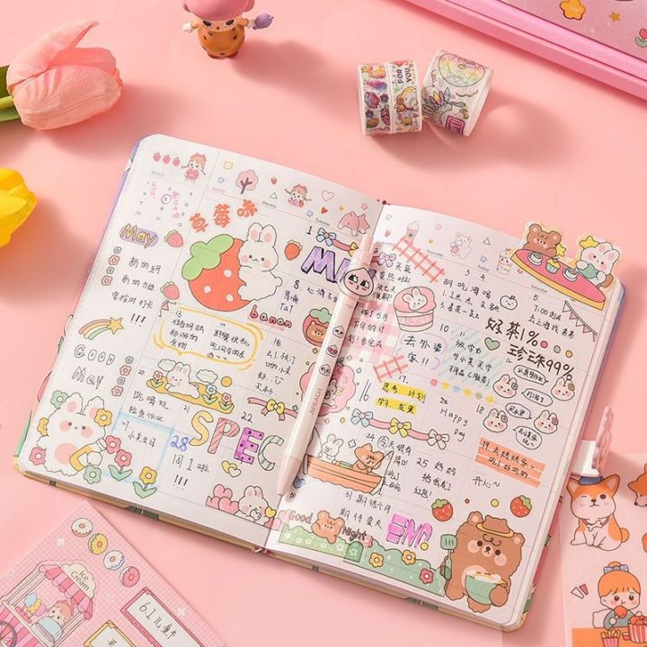 cod-net-red-hand-ledger-set-girl-heart-cute-simple-ins-notebook-walking-stick-diary