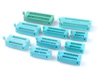 ❡ 2pcs/lot 14 16 18 20 24 28 32 40 P Pin 2.54 MM Green DIP Universal ZIF IC Socket Test Solder Type IC lock seat zif socket