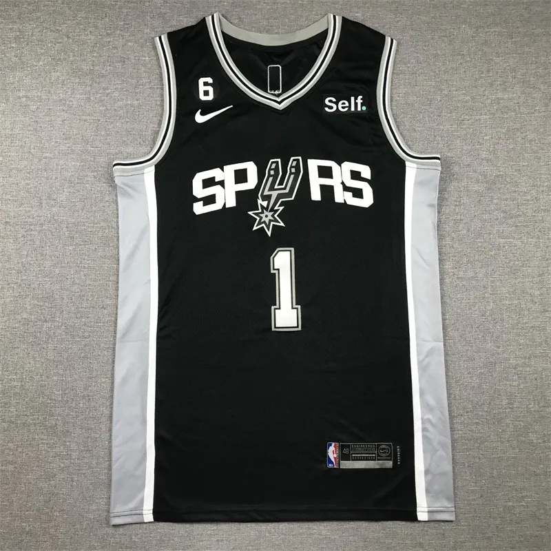 Youth Fanatics Branded Victor Wembanyama Black San Antonio Spurs 2023 NBA Draft First Round Pick Fast Break Replica Jersey - Icon Edition