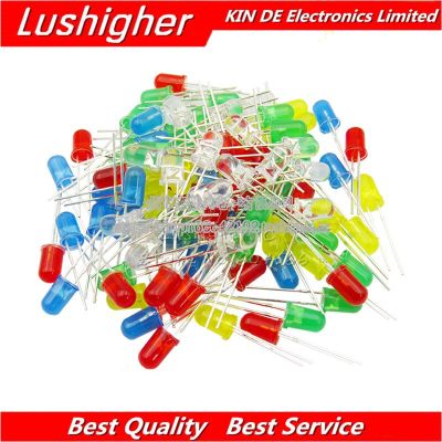 100PCS 5mm LED Diode Light Assorted Kit Green Blue White Yellow Red COMPONENT DIY Kit 5Colors*20PCS WATTY Electronics