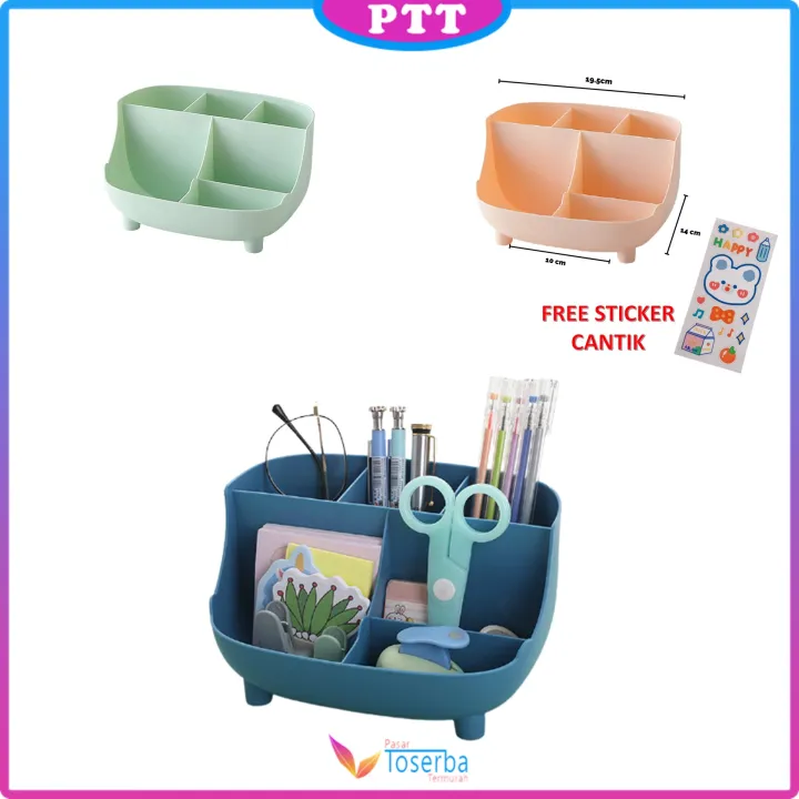 Ptt Rak Skincare Premium Sekat Pencil Holder Case Desktop Multifungsi Kotak Pensil Penyimpanan