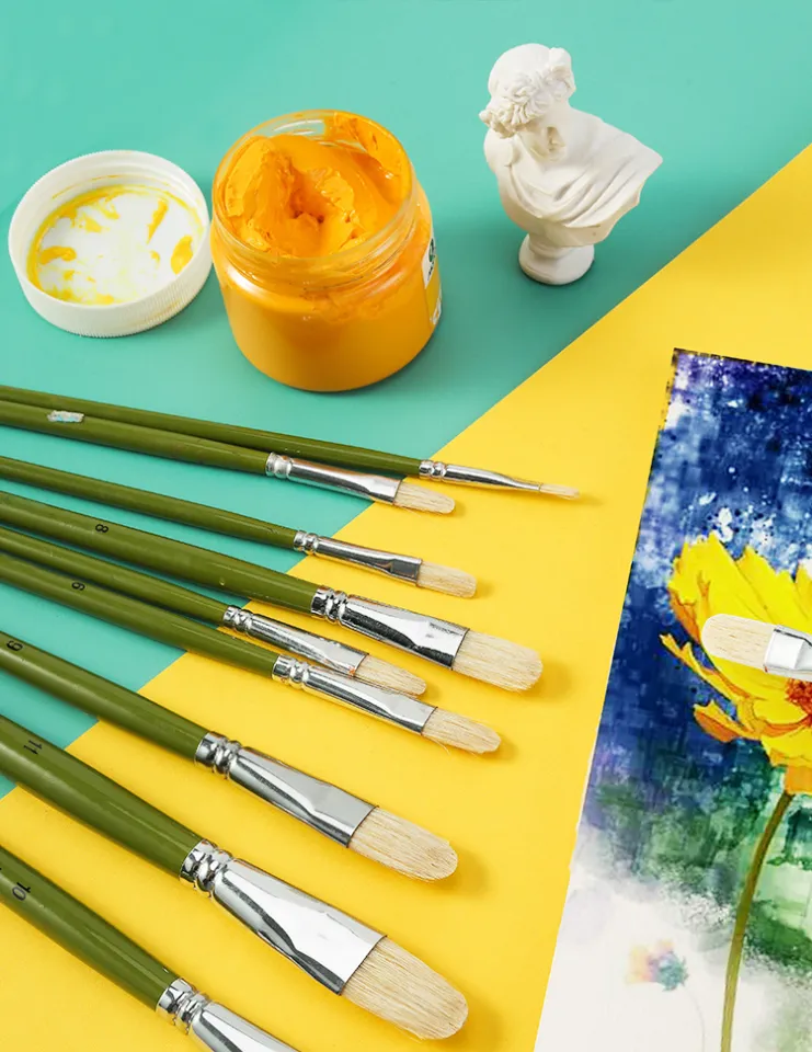 6pcs/Set,pig bristle artist oil painting brushes chese painting