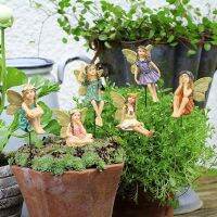 {VIVI decorations} Fairy Garden-อุปกรณ์เสริมรูปแกะสลักนางฟ้าขนาดเล็ก6ชิ้นสำหรับเครื่องตกแต่งภายนอก