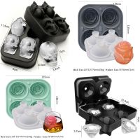 3D Silicone Diamond Skull Ice Mold Tray Stackable Silicone Ice Cube Molds for Whiskey Cocktails Beverages Iced Tea Bloom Rose