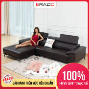 Ghế Sofa da hạng sang nhập khẩu Đức màu đen tuyền sang trọng mã 2093