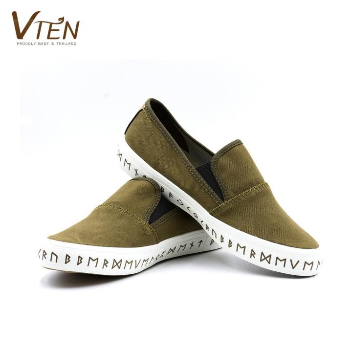 รองเท้า-vten-รุ่น-ภูเรือ-slip-on-old-green