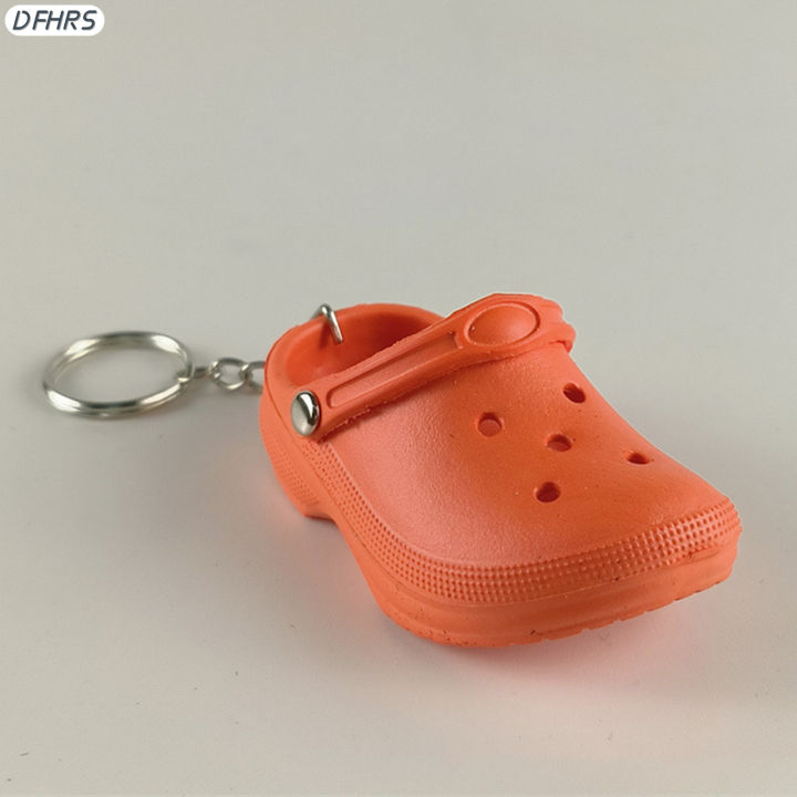 dfhrs-พวงกุญแจรองเท้ารองเท้าแตะจิ๋วตกแต่งจี้แบบทำมือพวงกุญแจของขวัญสำหรับเด็กเด็กหญิงเด็กชาย