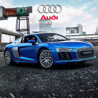 WELLY 1:24ออดี้ R8 V10 Supercar ล้อแม็กรถยนต์รุ่น D Iecasts และของเล่นยานพาหนะเก็บรถของเล่นเด็กของขวัญวันเกิด