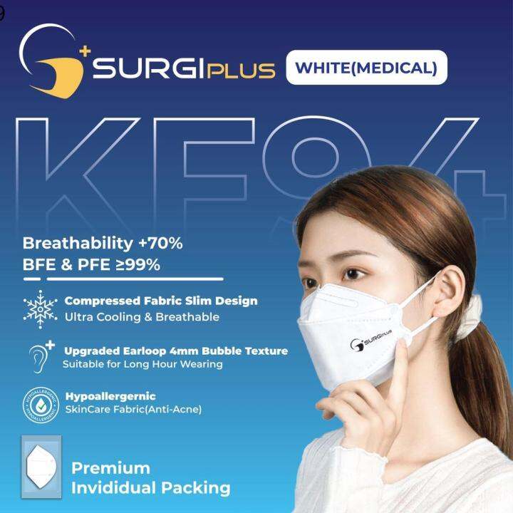 Original Surgiplus Medical Grade 4 Ply KF94 Face Mask 50pcs Per Box
