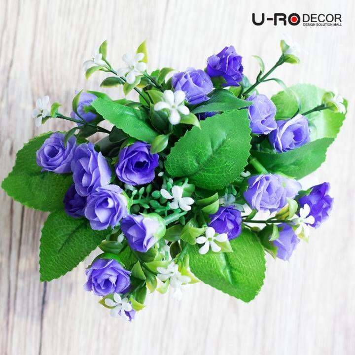 u-ro-decor-รุ่น-กุหลาบช่อในกระถางเซรามิคคละสี-rose-bouquet-ยูโรเดคคอร์-กระถาง-แต่งบ้าน-ใส่ของ-ดอกไม้-ประดิษฐ์-flower-ช่อดอกไม้