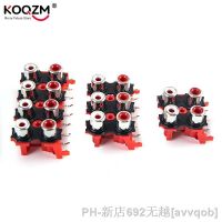 2PCS 2P 4P 6P 8P RCA Female Audio Video Plug AV Connector Socket Connector AV2-8.4-13 Red PCB Parts