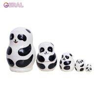 Geral ตุ๊กตาทำรังไม้น่ารัก 5 รัง Matryoshka Animal Russian Doll Christmas Gift