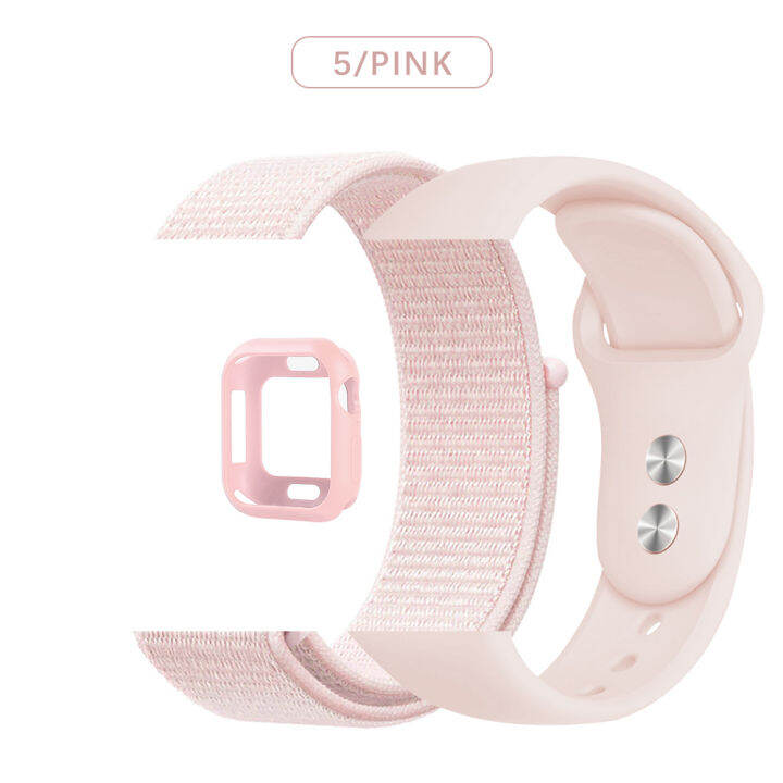 ชุดไนลอน-สายซิลิโคน-สายรัดซิลิโคน-เคสสำหรับ-apple-watch-49มม-พิเศษ8-7-45มม-41มม-se-6-5-44มม-40มม-42มม-อุปกรณ์นาฬิกาข้อมือสมาร์ทวอช