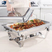 เตาสแตนเลส เตาบุฟเฟ่ต์ เตาแอลกอฮอล์ เตาร้านอาหารของโรงแรม 1/2/3ช่อง (1 ชุด)  Chafing dish 9L