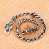 BALMORA Solid 925 Sterling Silver Vajra Six Words Sutra Weaving Bracelet For Women Men Simple Vintage Fashion Vintage Jewelry