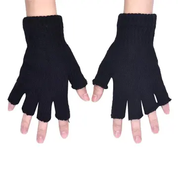 Half Finger Fingerless Gloves For Women And Men Wool Knit Wrist Cotton  Gloves 