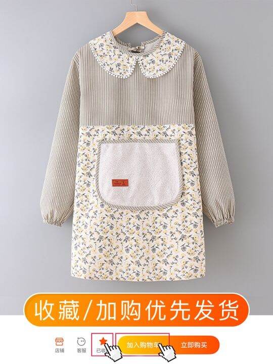 overall-female-household-kitchen-cooking-apron-in-2023-the-new-adult-coveralls-anti-wear-long-sleeved-brim-preventionth