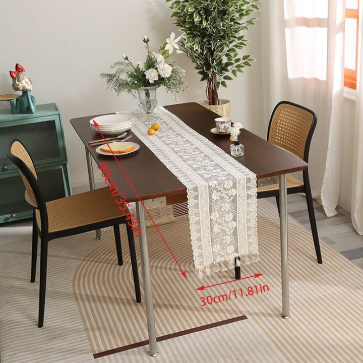 โต๊ะกาแฟอเมริกันย้อนยุคพู่ลูกไม้ธงตารางกลวงโต๊ะอาหารค่ำทรงยาว-xinyi3
