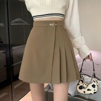 【CC】 Waist Skirts New 2021 Korean Streetwear All-match Color Ladies A-line Short Pleated Skirt T067