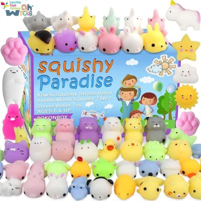 LT【ready stock】Christmas gift【20 PCS】Cute Stress Reliever Toys animal Pinch Toys For kids squishy toys mini Mochi Toy Mochi Cat squishy mochi Toys mochi set wholesale1【cod】