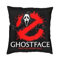 [FAZOZO Home Textile Store] Ghostface Busters ปลอกหมอนอิงโซฟาตกแต่งบ้าน Scream Ghost Killer สแควร์โยนหมอน45X45 3D ปลอกหมอนพิมพ์