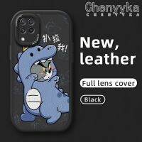 Chenyyka ปลอกสำหรับ Samsung 4G M22 A22 5G A13 A23 A21s A22 เคสลายการ์ตูนไดโนเสาร์สปอยนุ่มหนังดีไซน์ใหม่กรอบด้านหลังกล้องเคสป้องกันแบบบาง