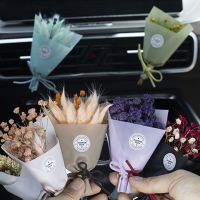 【DT】  hotCreativity Dried Flowers Bouquet Car Perfume Air Vent Clip Mini Bouquet Eternal Flower Woman Car Accessories Interior Ornament