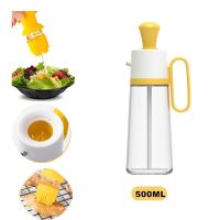 卐◘▧ Kitchen Oil Dispenser With Silicone Brush BBQ Oil Spray Glass Bottle Silicone for Barbecue Cooking Seasoning Bottle Kitchen Tool