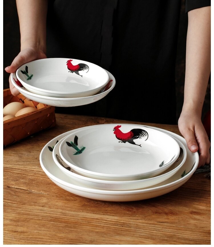 Cock Brand Ceramic Deep Plate (6-10 inches)