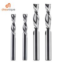 Dreanique 1pc เครื่องตัดมิลลิ่งคาร์ไบด์แข็ง 3.175 4 6 8 มม. 2 ขลุ่ยเกลียวเราเตอร์บิตคาร์ไบด์เอ็นมิลล์ไม้ MDF ลงตัด