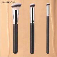 3PCS ชุดแปรงไม้สีดำ Fluffy Contour Blending Tool 170/270/370แบบพกพา Man-Made Fiber Soft Foundation Brushes