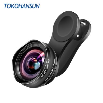 Flower Bud 5K HD Mobile Phone Camera Lens 0.45X Wide Angle 15X Macro 2 in 1 Lenses No Distortion for iPhone 11 7 8 Huawei XiaomiTH