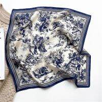 【CC】▬❦☈  Floral Silk Scarf New Hairband Neck Kerchief Bandana Female Foulard Hair Wrapping Handkerchief