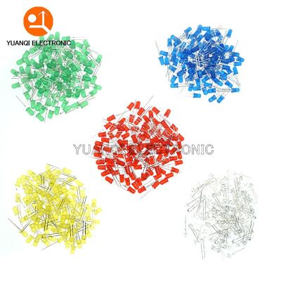 5 x 100pcs/Color=500pcs 5mm LED Diode F5 Assorted Kit White Green Red Blue Yellow DIY Light Emitting Diode Electrical Circuitry Parts