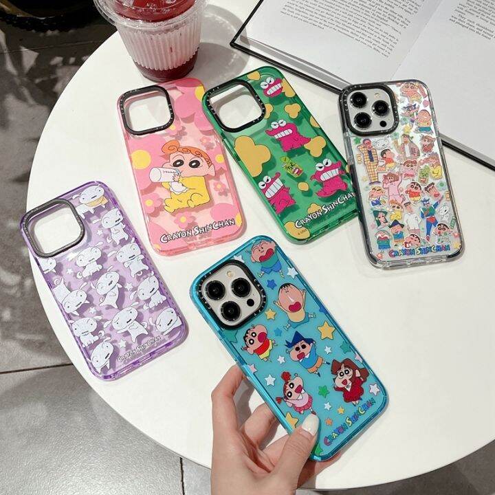 CASETIFY Crayon Shin chan Family Member Stickers Soft Case For iPhone ...