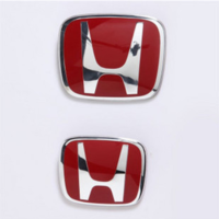 2Pcs Honda Accord 1998-2002 2.3i ด้านหน้าและด้านหลังโลโก้ (Badge/สัญลักษณ์) สีแดง + Chrome