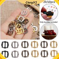 CHONGXI 20/40pcs ใหม่ล่าสุด 4 สี Mini Ultra-small หัวเข็มขัดตุ๊กตา DIY หัวเข็มขัดไตรไกลด์ อุปกรณ์เสริมกระเป๋าตุ๊กตา ปุ่มเข็มขัดลาย