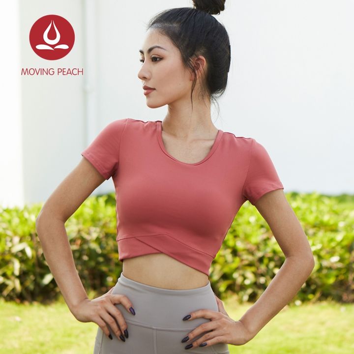 moving-peach-เสื้อยืด-เซ็กซี่-เหมาะกับการเล่นโยคะ-ฟิตเนส-กีฬา-ctu