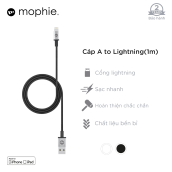 Cáp Lightning Mophie 1M - Đạt chuẩn MFI