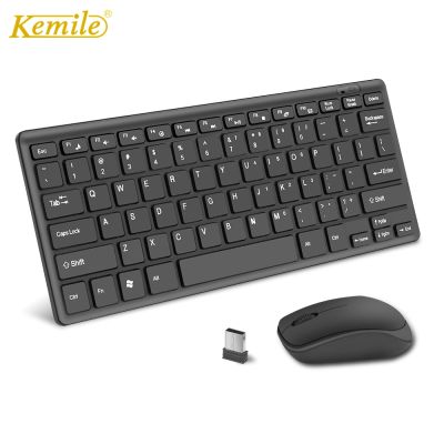 Kemile 2.4G Mini Wireless Keyboard and Optical Mouse Combo Black/White for Samsung Smart TV Desktop PC