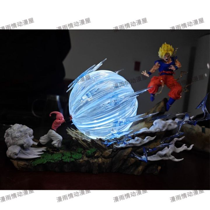 zzooi-22cm-anime-dragon-ball-z-majin-buu-vs-son-goku-figurine-gk-statue-action-figures-pvc-collection-model-toy-for-kids-gifts