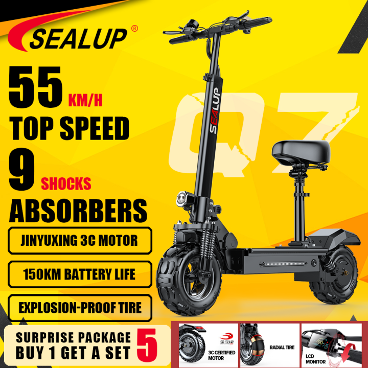 Scooter Electric Dewasa 【UP TO 50%】SEALUP 55KM/H 48V500W Off-road Fold ...