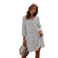 【Ladies shop】 LadiesPrintDress Women Sexy ShortCasualLoose ShirtWomen FemaleSundress Vestidos